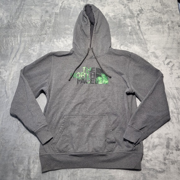 The North Face Hoodie Mens Large Gray Long Sleeve Front Logo Pockets‎ - Picture 1 of 8